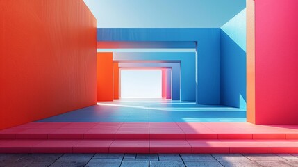 Wall Mural - design an abstract optical illusion with a minimalist approach. use bold, simple shapes and strategi