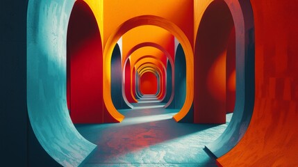 Wall Mural - illustrate an abstract optical illusion with a minimalist approach. use basic shapes and lines to cr