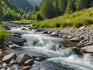 Wall Mural - stream in the mountains