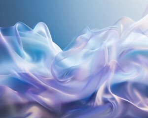 Aufkleber - Abstract Dance of Privacy and Surveillance: Ethereal Waves in Soothing Blues and Purples Depicting Digital Monitoring