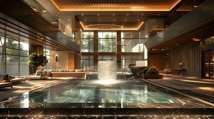 Canvas Print - Luxury hotel indoor swimming pool