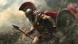 © redflower - Epic Battle Scene with Spartan Warrior