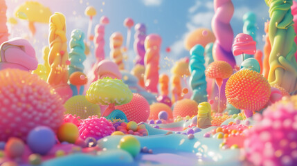 Wall Mural - there is a very colorful and colorful candy land with lots of candy