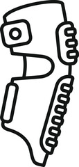 Sticker - Black and white line drawing of a power drill, suitable for tool icons or diy content