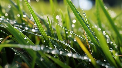 Canvas Print - dew on grass