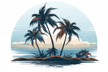 Wall Mural - there is a picture of a tropical island with palm trees