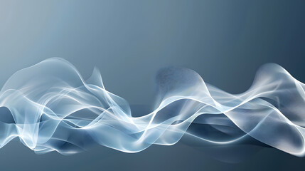 Poster - abstract white line wave background. Generative AI.