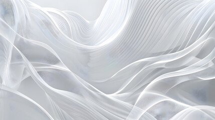 Poster - abstract white line wave background. Generative AI.