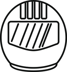 Poster - line art illustration of a classic astronaut helmet in a simple black and white design