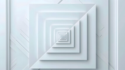 Wall Mural - Abstract white square shape with futuristic concept background. Generative AI.