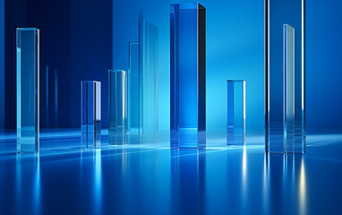 Wall Mural - there are many glass pillars that are standing in a row