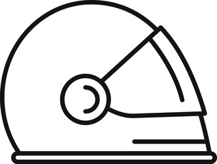 Sticker - Minimalist black and white line art of a classic motorcycle helmet, suitable for safety concepts