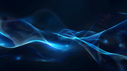 beautiful abstract wave technology background with blue light digital effect corporate concept. Generative AI.