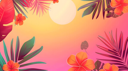 Wall Mural - Beautiful summer gradient background. Generative AI.