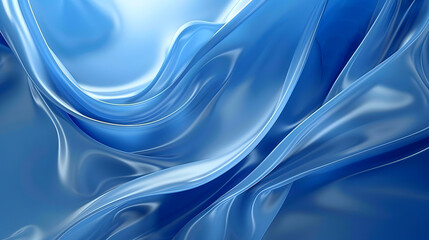 Poster - Blue curved abstract background. Generative AI.