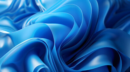 Poster - Blue curved abstract background. Generative AI.