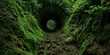 © kiimoshi - The photo shows a mysterious tunnel overgrown with moss.