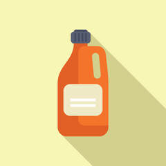 Wall Mural - Flat design vector of an orange detergent bottle on a pastel background with shadow