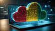 © Александр Бердюгин - An image of a laptop with a cloud icon featuring the Guinea flag, symbolizing the significance of cloud services in the Guinea technology sector