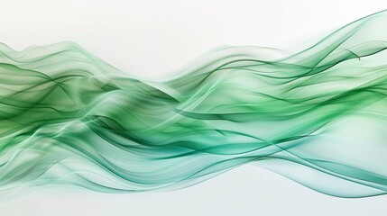 Wall Mural - flowing green energy waves abstract esg background sustainable business concept