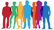 © Ayman - intersecting Group diversity silhouette multi ethnic people. Community of colleagues or collaborators. Concept of bargain agreement or pact. Collaborate. Co-workers. Harmony. Organization