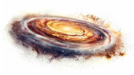 Canvas Print - isolated galaxy on white background cosmic space astronomy astrophysics illustration