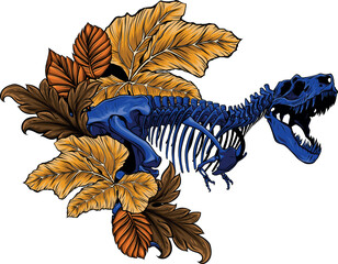 Wall Mural - colored Tyrannosaurus skeleton image vector illustration design