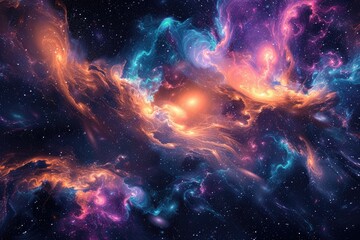 Leinwandbilder - A background of swirling galaxies made from chemical compounds