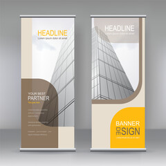 Fototapete - Roll up banner stand brochure flyer vertical template design, covers , modern x-banner and flag-banner advertising design element