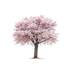 Wall Mural - A tree with pink blossoms is the main focus of the image