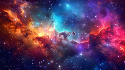 Wall Mural - colorful space galaxy cloud nebula background. generative ai.