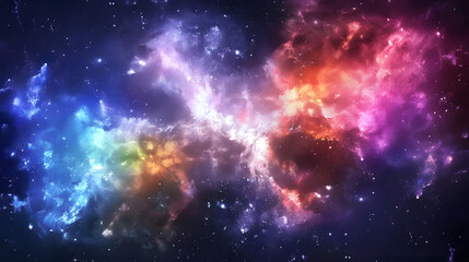 Wall Mural - colorful space galaxy cloud nebula background. generative ai.