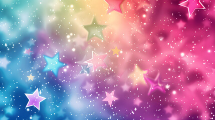 Wall Mural - colourful with cute stars background. generative ai.