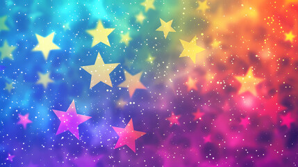 Wall Mural - colourful with cute stars background. generative ai.