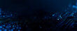 © MCGORIE - Abstract digital network circuit board background banner with glowing light and connecting data dots in blue and black colors. Big data technology concept.
