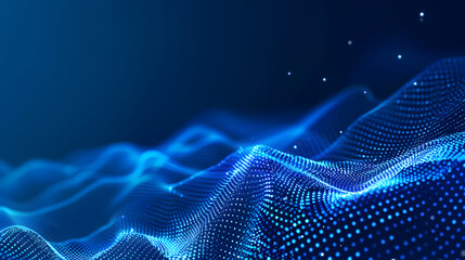 Leinwandbilder - Digits abstract background with connected line and dots, wave flow. Digital neural networks. Network and connection background for your presentation. Graphic polygonal background. Vect. Generative AI.