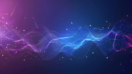 Leinwandbilder - Digits abstract background with connected line and dots, wave flow. Digital neural networks. Network and connection background for your presentation. Graphic polygonal background. Vect. Generative AI.