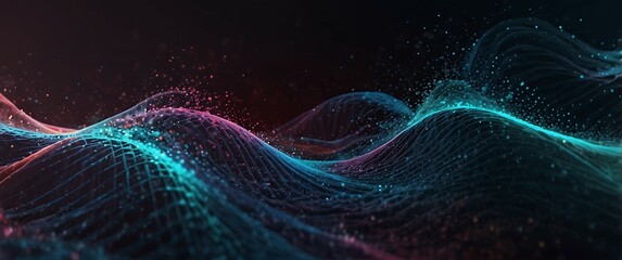 Abstract digital background with sound waves. 3d rendering