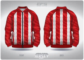 Wall Mural - EPS jersey sports shirt vector.Red white dot camouflage pattern design, illustration, textile background for sports long sleeve sweater