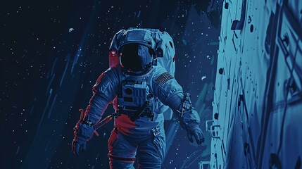space travel: an image an astronaut leaving a spaceship encapsulates the awe-inspiring journey into 