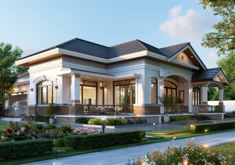 Canvas Print - Villa Design Rendering Exterior