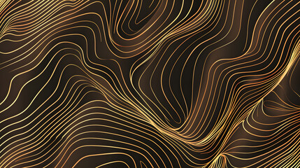 Poster - Gold abstract line arts background vector. Luxury wall paper design for prints, wall arts and home decoration, cover and packaging design. Generative AI.