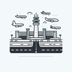 Wall Mural - Airport vector in white background 