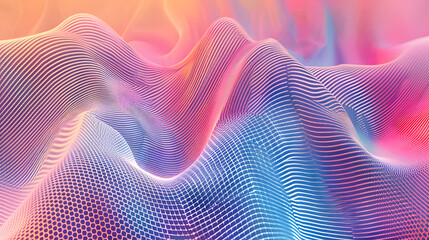 Gradient mesh abstract background. Futuristic holographic backdrop with gradient mesh. 90s, 80s retro style gradient background. Generative AI.