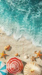 summer time background in the beach decoration background. seamless looping time-lapse virtual 4k vi