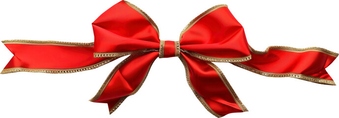 Wall Mural - Red bow isolated on transparent background. PNG