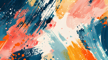 Poster - Hand painted abstract trendy and festive background. Generative AI.