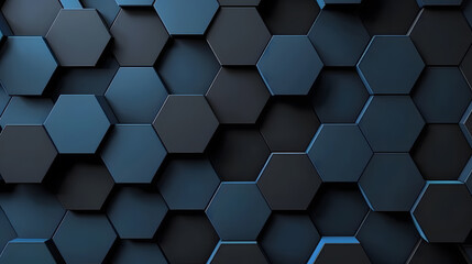 Leinwandbilder - Hexagons pattern. Geometric abstract background with simple hexagonal elements. Generative AI.