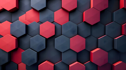 Leinwandbilder - Hexagons pattern. Geometric abstract background with simple hexagonal elements. Generative AI.