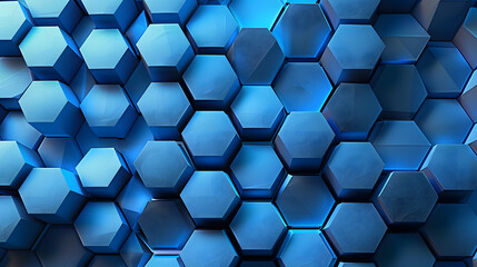 Wall Mural - Hexagons pattern. Geometric abstract background with simple hexagonal elements. Generative AI.